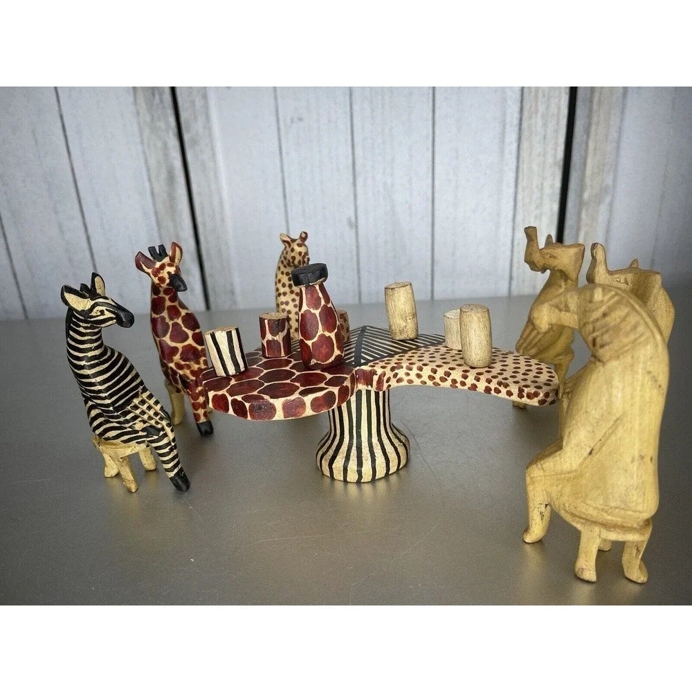 Rippeon Handmade African Safari Animals Figurines & Sculptures Carved In Kenya